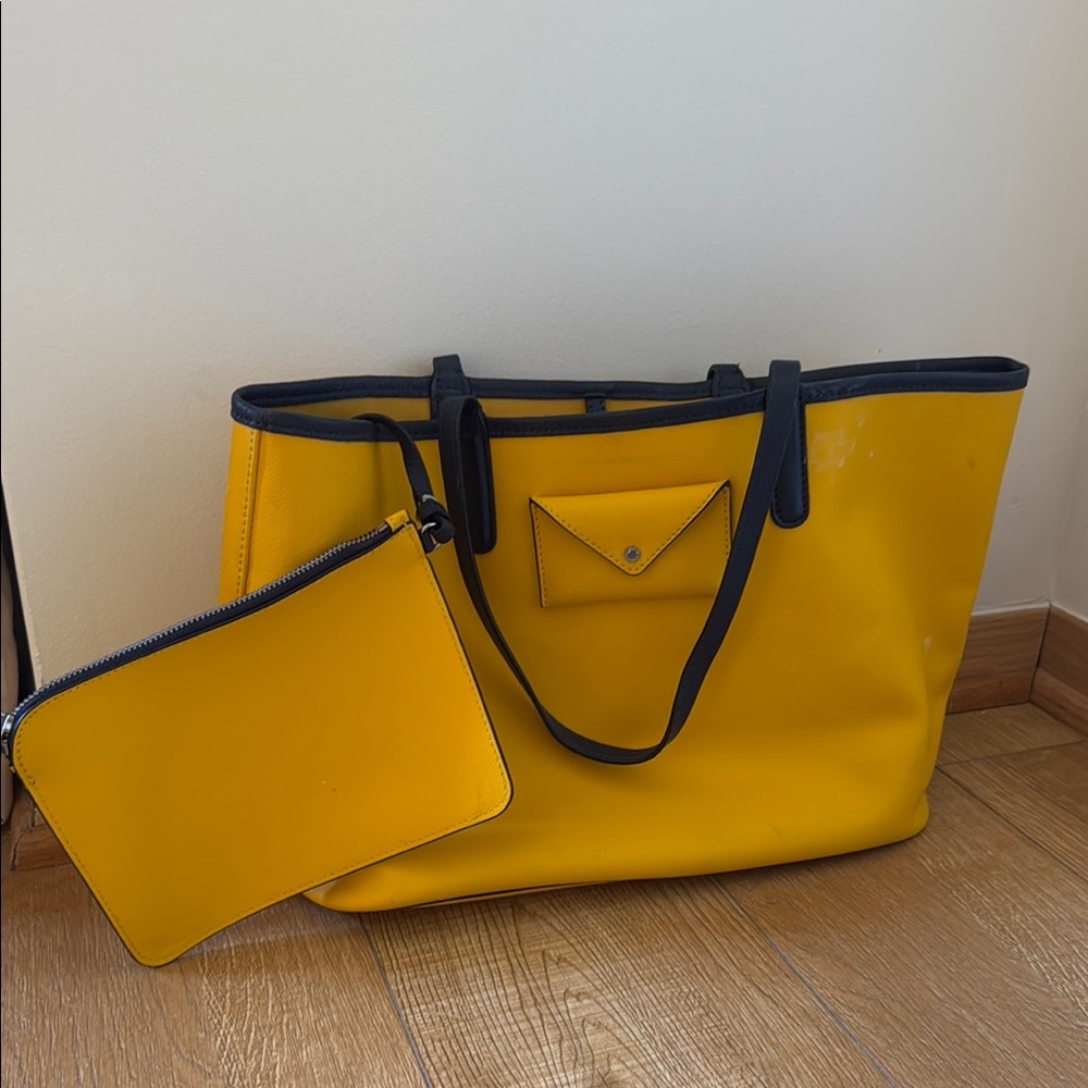 Marc Jacobs Bright Yellow Tote with Black Trim